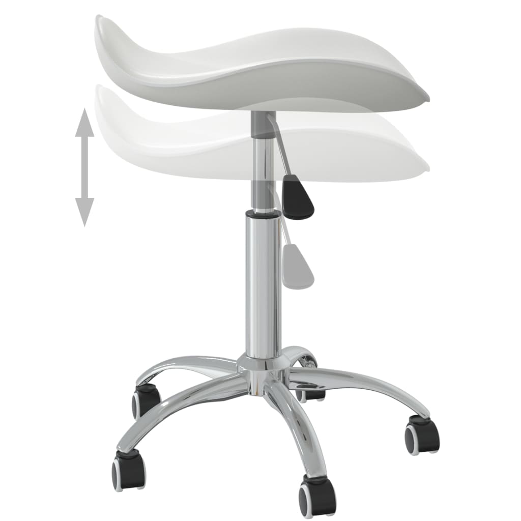 vidaXL Chaise pivotante de salle à manger Blanc Similicuir