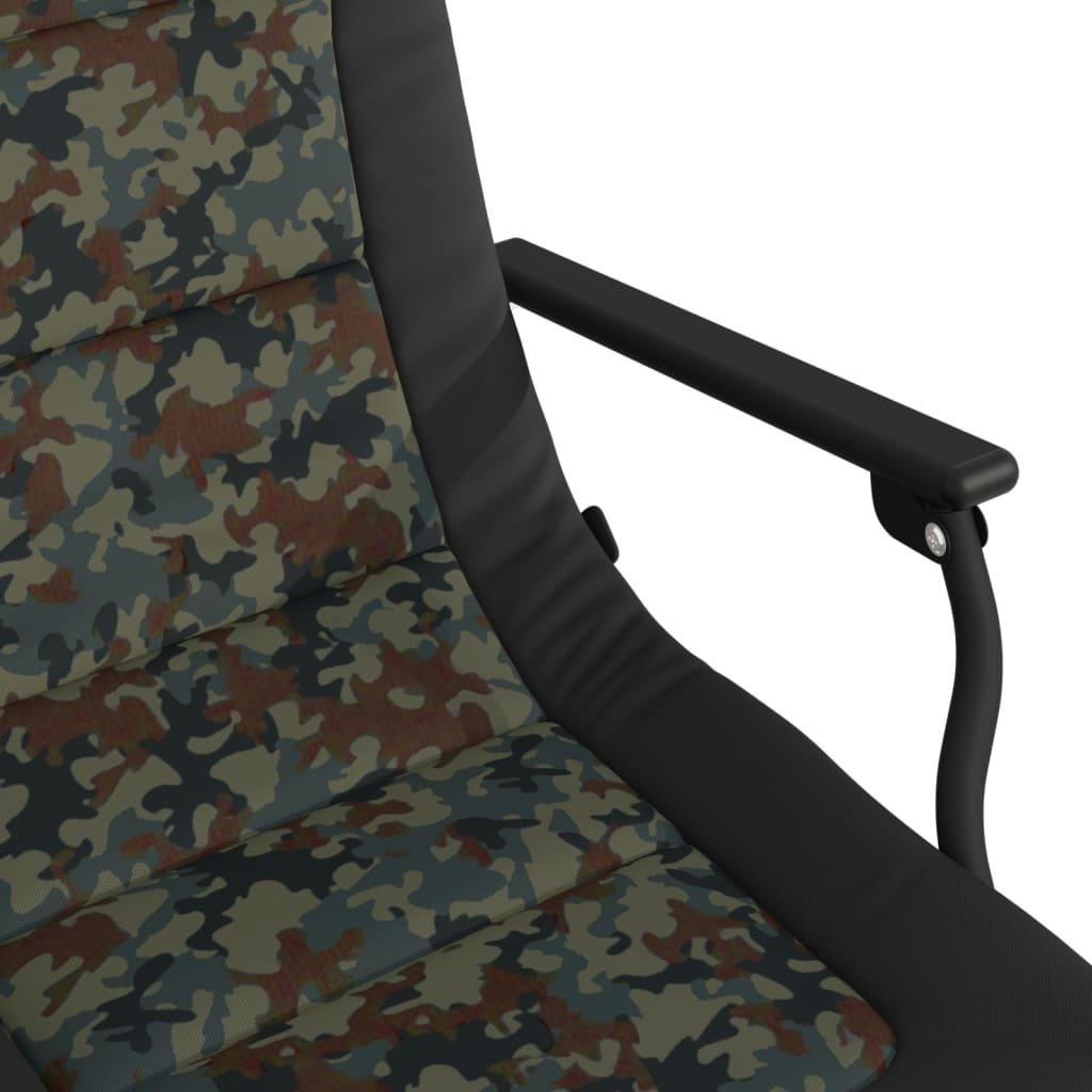 vidaXL Chaise de pêche avec accoudoir pliable camouflage