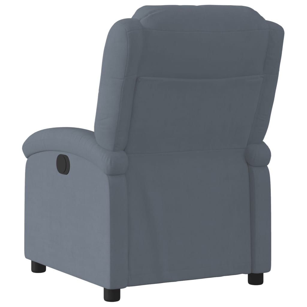 vidaXL Fauteuil inclinable Gris foncé Velours