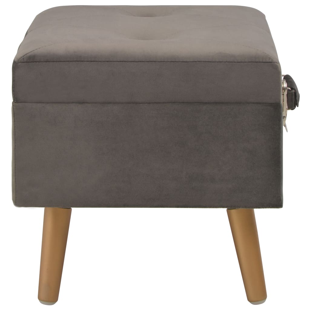 vidaXL Tabouret de rangement 40 cm Gris Velours