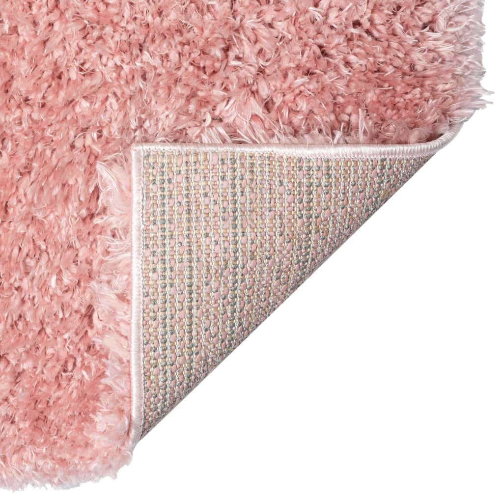 vidaXL Tapis shaggy à poils hauts Rose 160x230 cm 50 mm