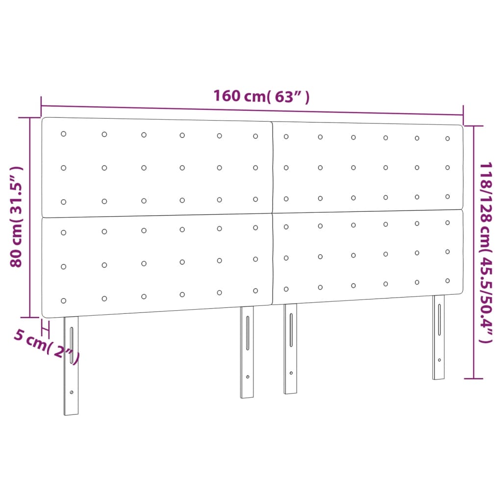 vidaXL Têtes de lit 4 pcs Cappuccino 80x5x78/88 cm Similicuir