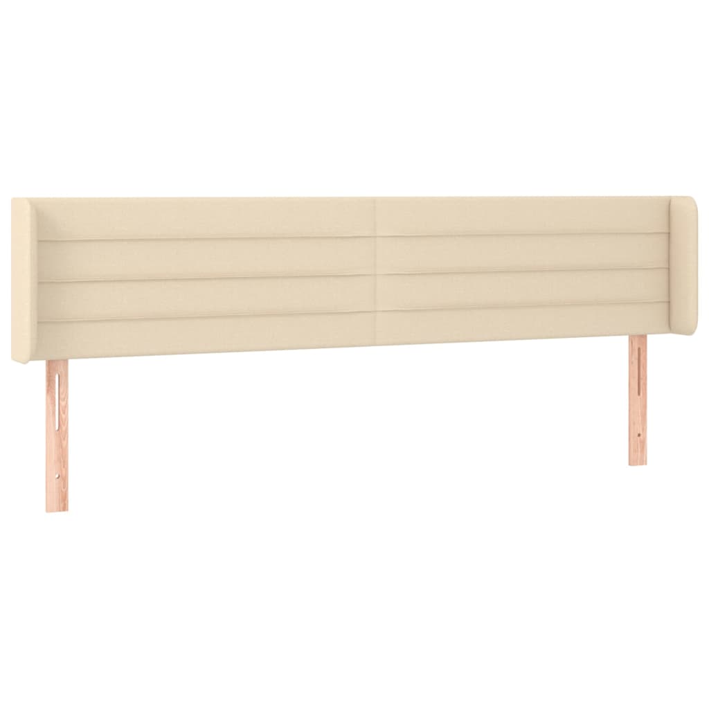 vidaXL Tête de lit avec oreilles Crème 163x16x78/88 cm Tissu