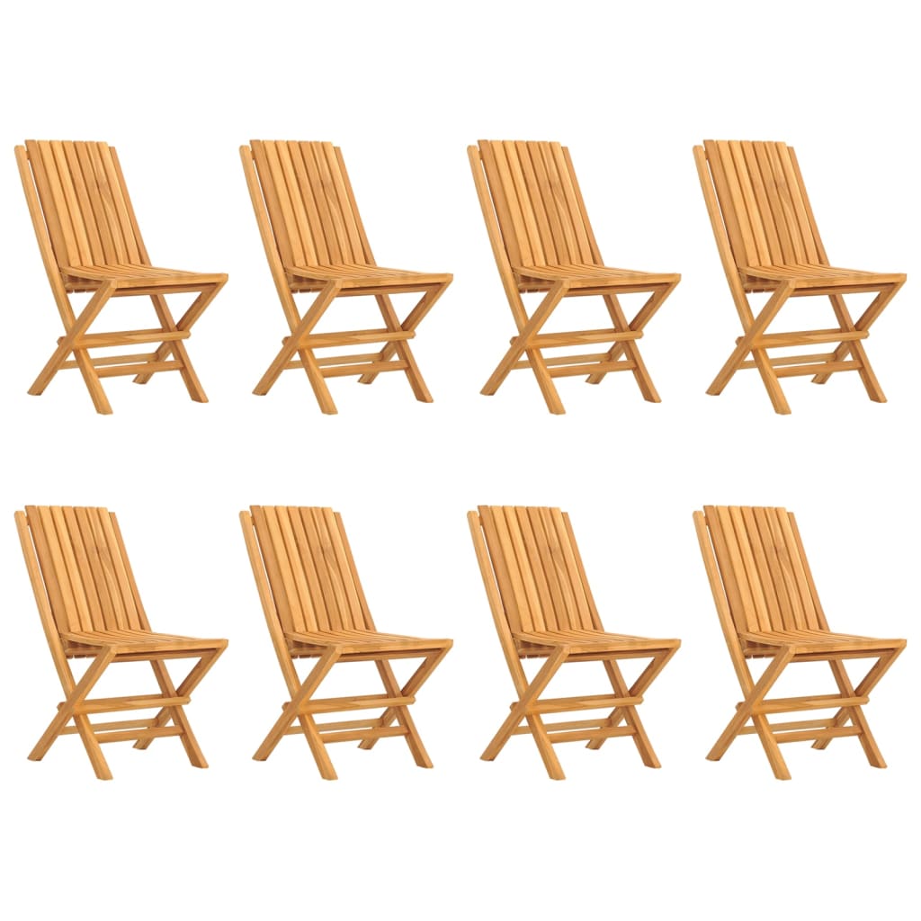 vidaXL Chaises de jardin pliantes lot de 8 47x47x89cm bois massif teck