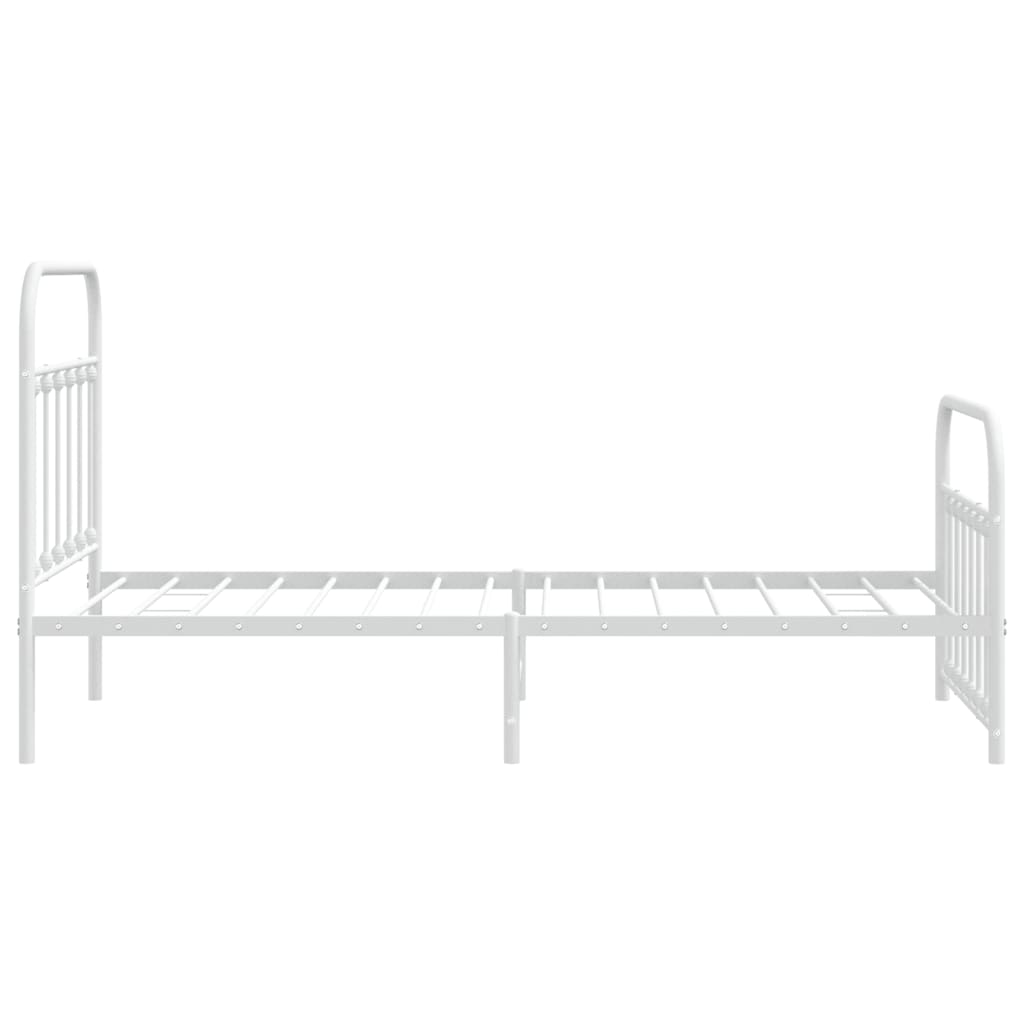 vidaXL Cadre de lit métal sans matelas et pied de lit blanc 100x190 cm