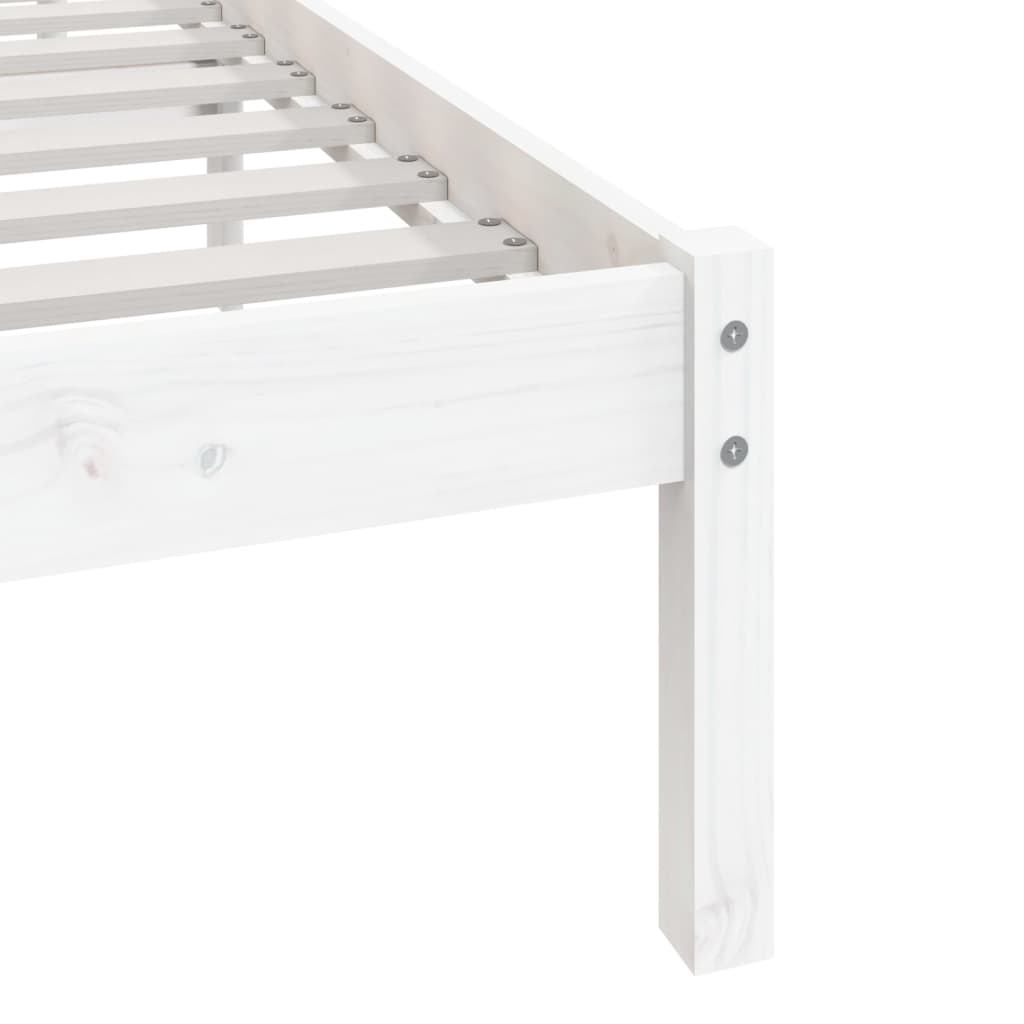 vidaXL Cadre de lit sans matelas blanc 75x190 cm bois de pin massif