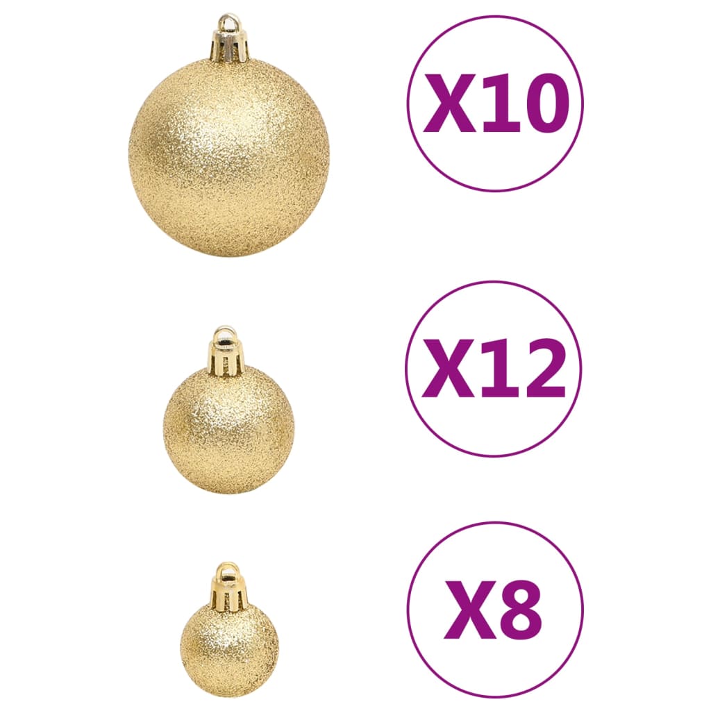 vidaXL Ensemble de boules de Noël 111 pièces doré polystyrène