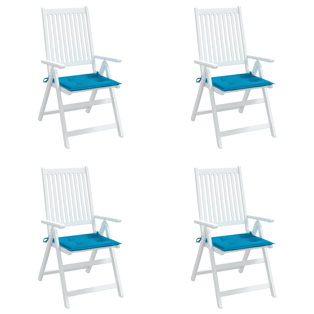 vidaXL Coussins de chaise jardin lot de 4 bleu 50x50x3 cm tissu oxford
