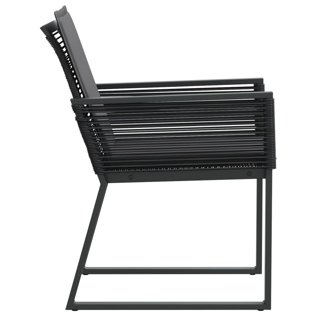 vidaXL Chaises de jardin avec coussins lot de 2 noir résine tressée