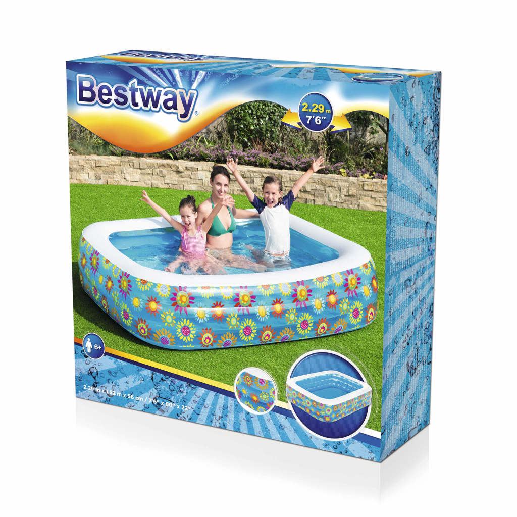 Bestway Piscine gonflable pour enfants Bleu 229x152x56 cm