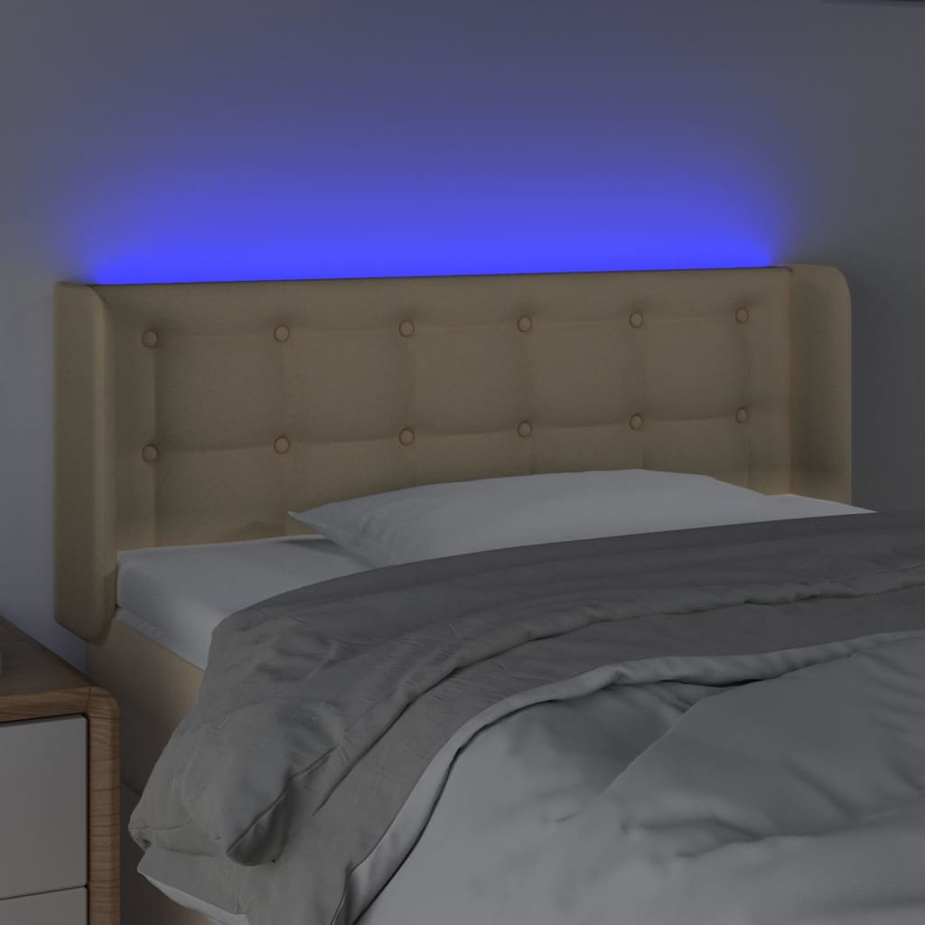 vidaXL Tête de lit à LED Crème 83x16x78/88 cm Tissu