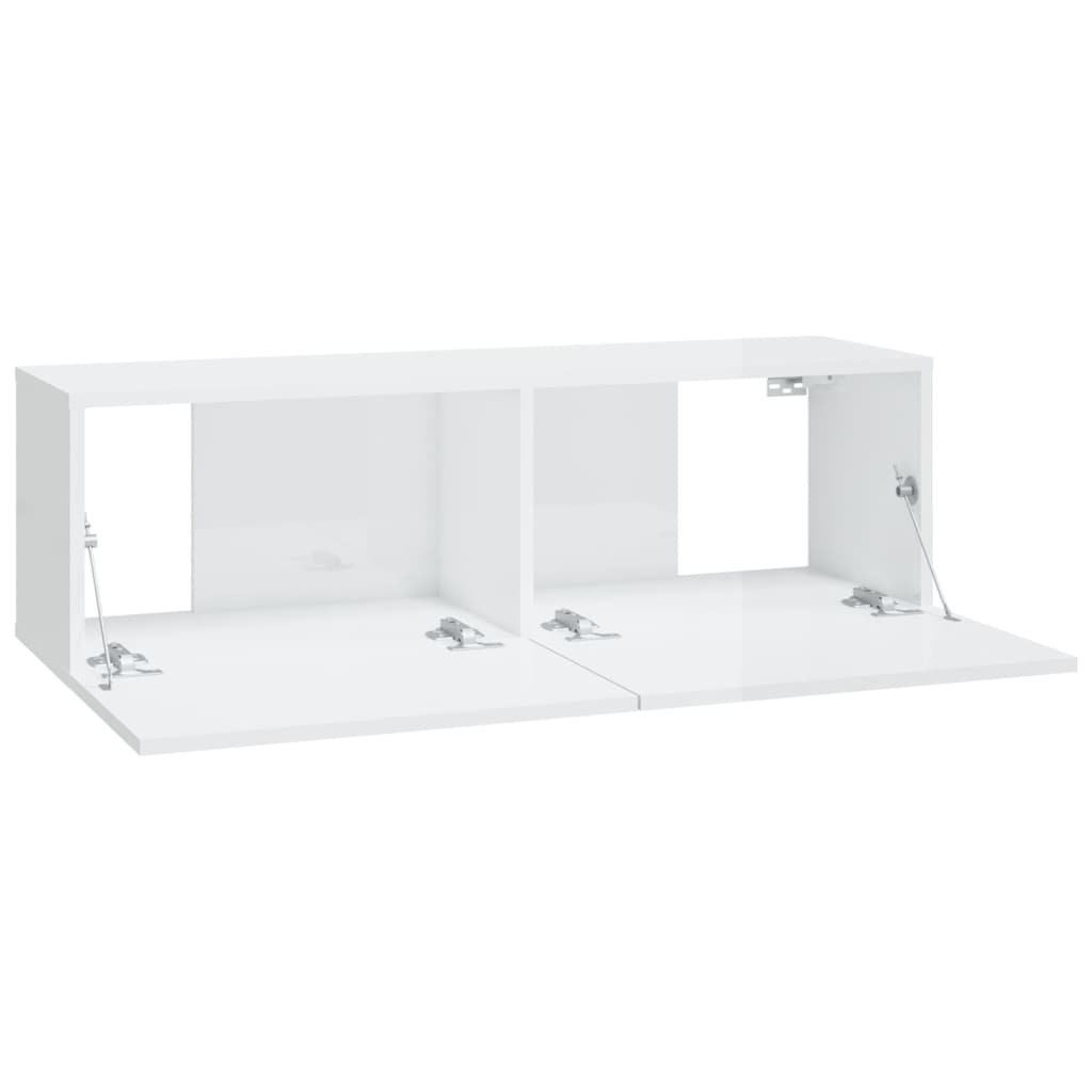 vidaXL Meubles TV muraux 4 pcs Blanc brillant 100x30x30 cm