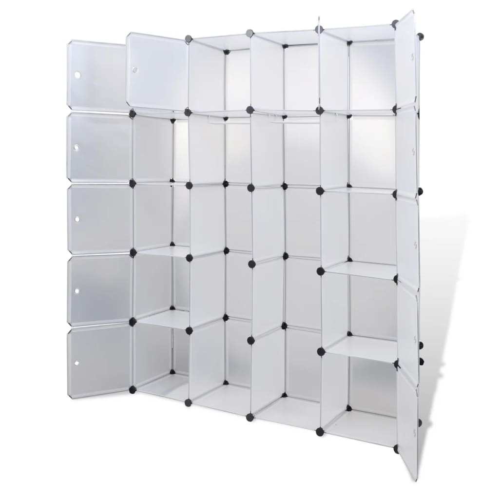 vidaXL Armoire modulaire 14 compartiments blanc 37 x 146 x 180,5 cm