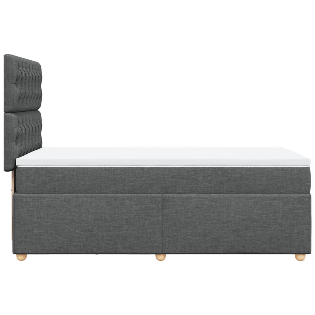 vidaXL Sommier à lattes de lit avec matelas Gris foncé 80x200 cm Tissu