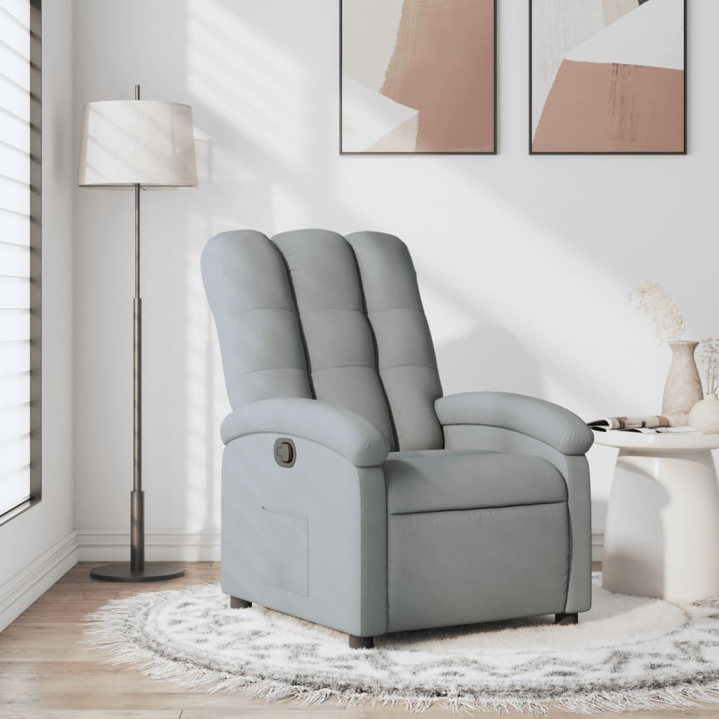 vidaXL Fauteuil inclinable Gris clair Tissu