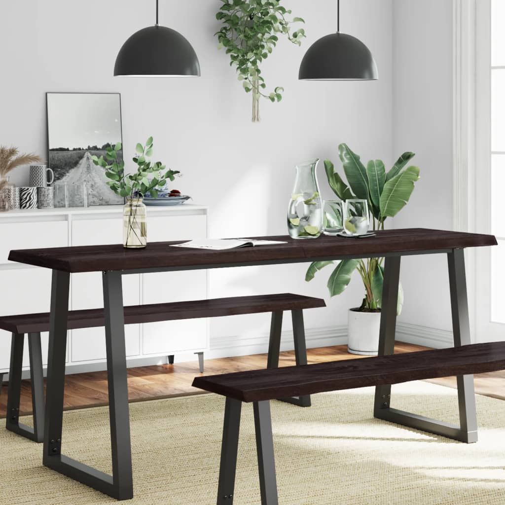 vidaXL Dessus de table bois massif traité bordure assortie