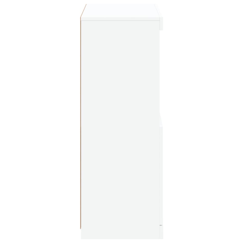 vidaXL Buffet avec lumières LED blanc 60,5x37x100 cm