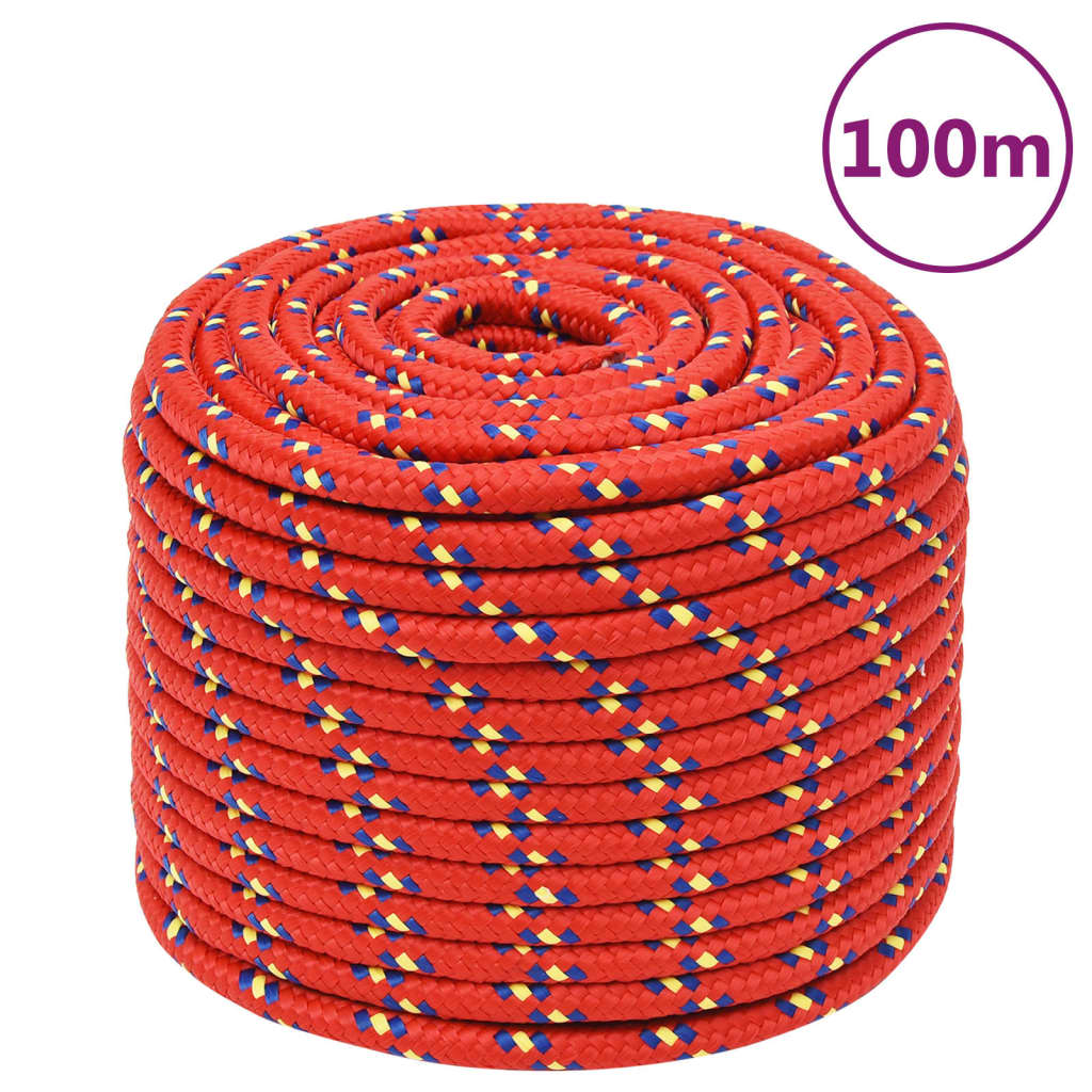 vidaXL Corde de bateau Rouge 14 mm 100 m Polypropylène