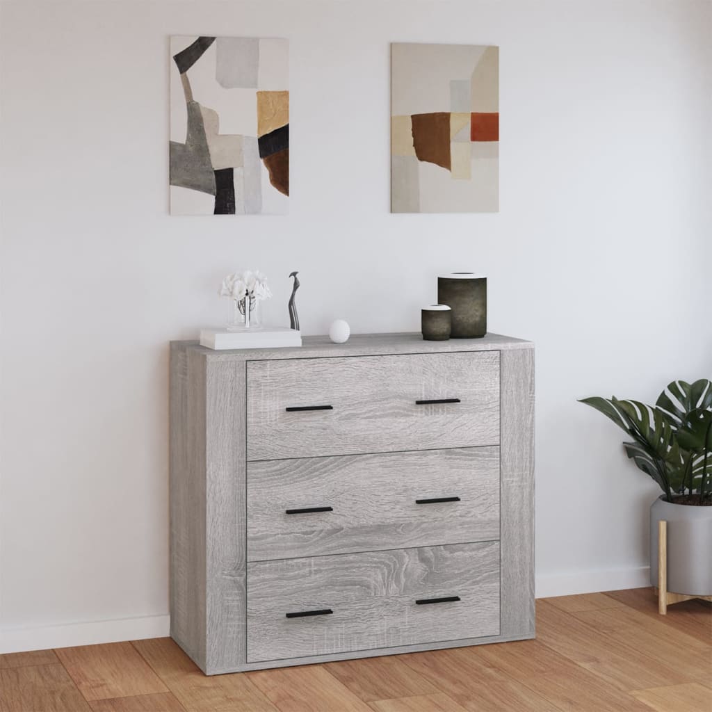 vidaXL Buffet Sonoma gris 80x33x70 cm Bois d'ingénierie