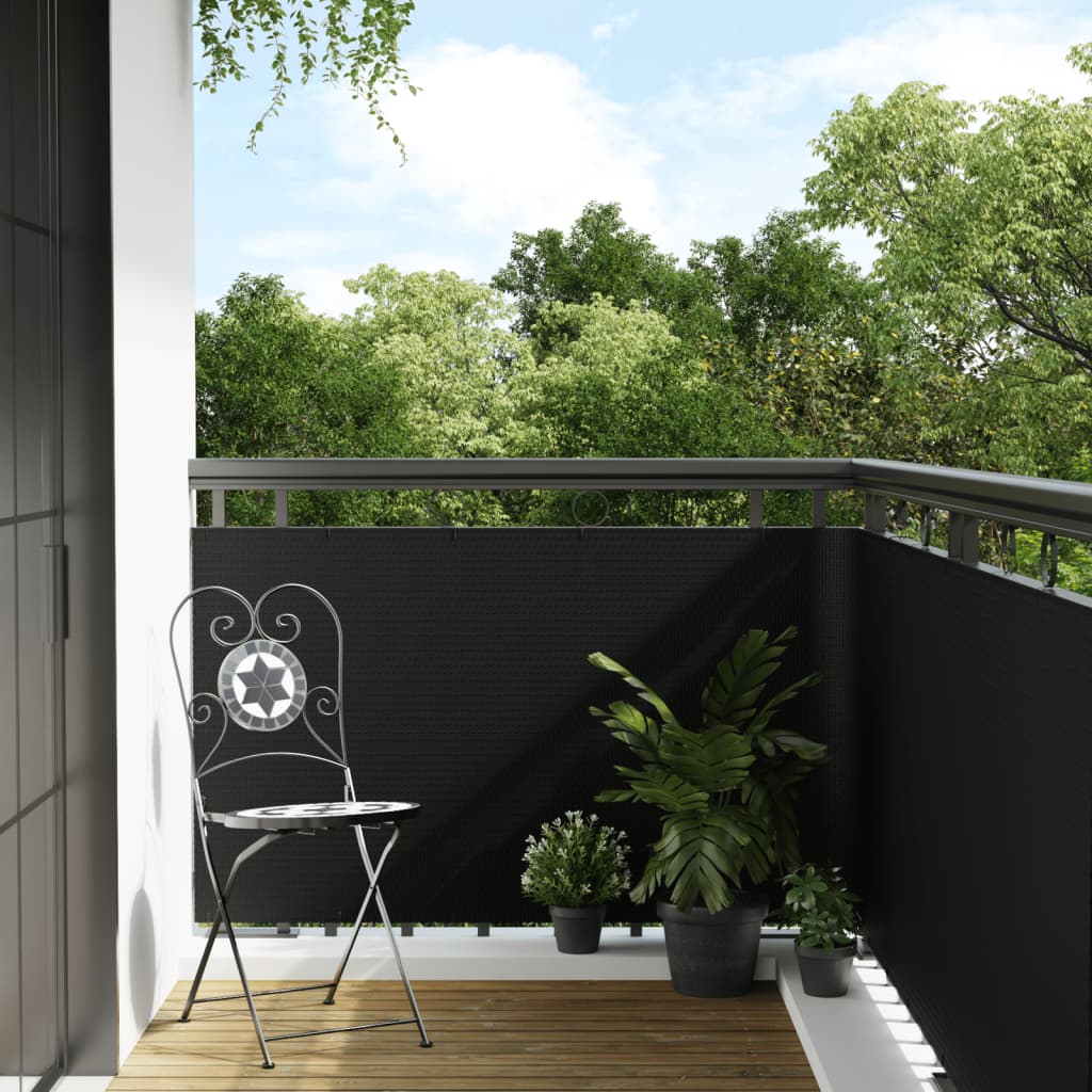 vidaXL Paravent de balcon noir 300x100 cm résine tressée