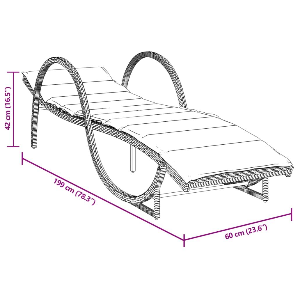 vidaXL Chaises longues lot de 2 avec coussins marron résine tressée