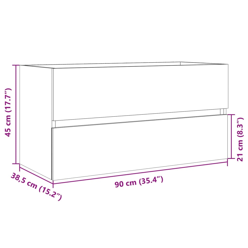 vidaXL Armoire d'évier Chêne sonoma 90x38,5x45 cm Aggloméré