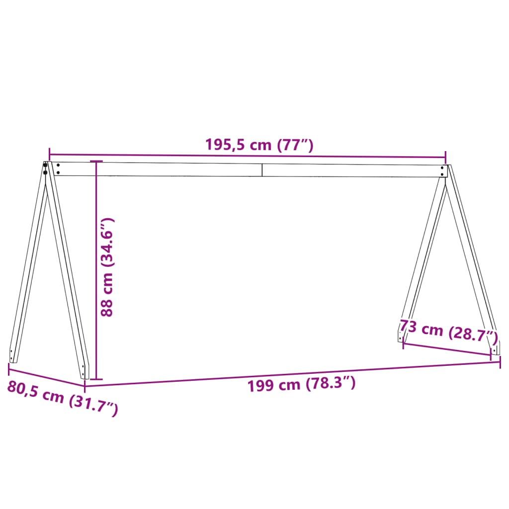 vidaXL Toit de lit pour enfants 199x80,5x88 cm bois de pin massif