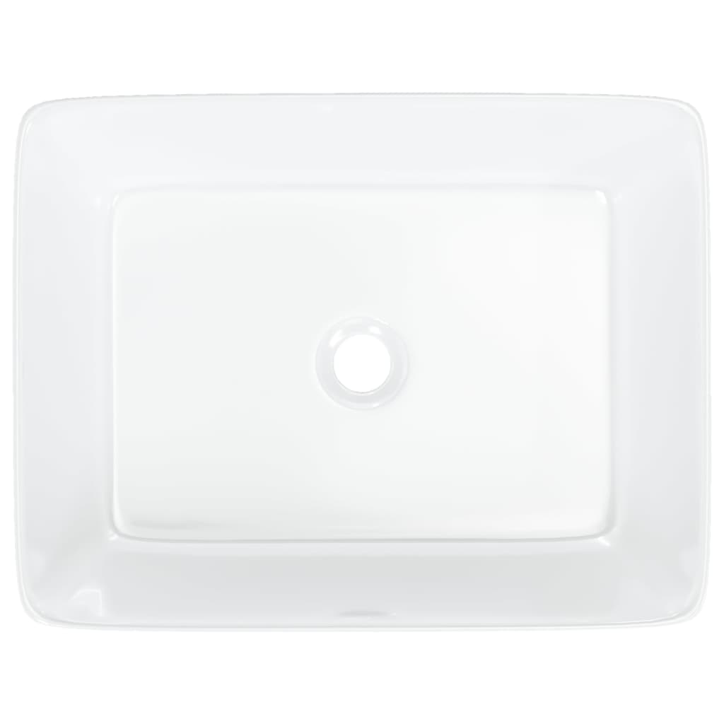 vidaXL Lavabo blanc 48x37x13 cm céramique rectangle
