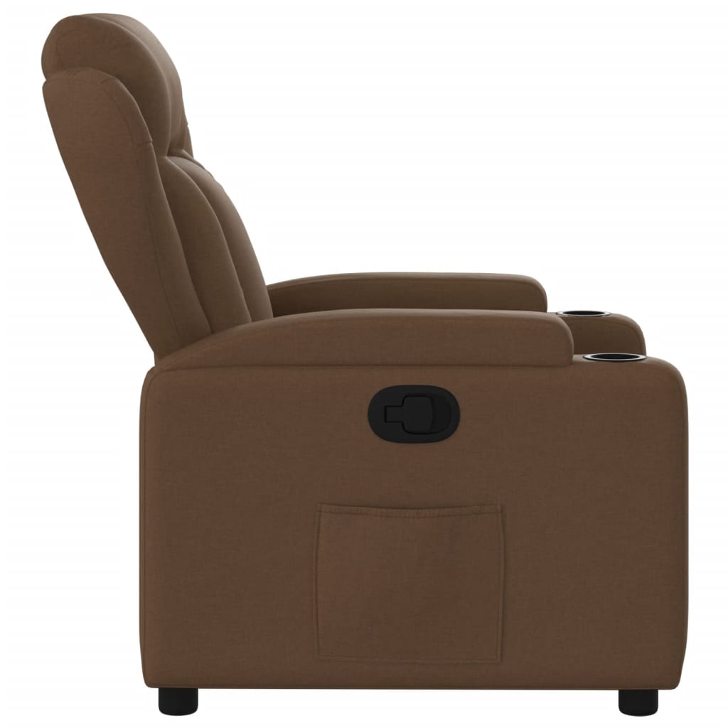 vidaXL Fauteuil inclinable Marron Tissu