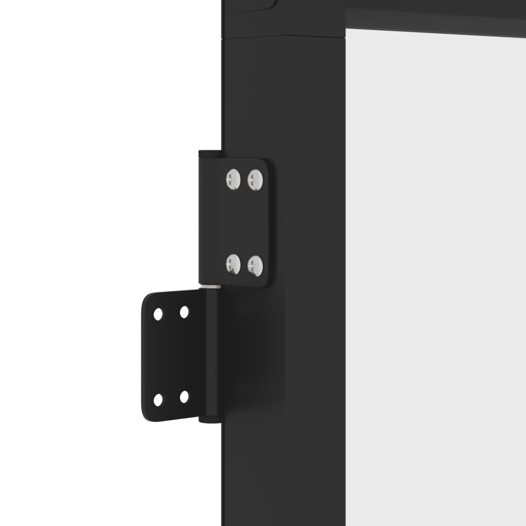 vidaXL Porte intérieure mince noir 76x201,5 cm verre trempé aluminium