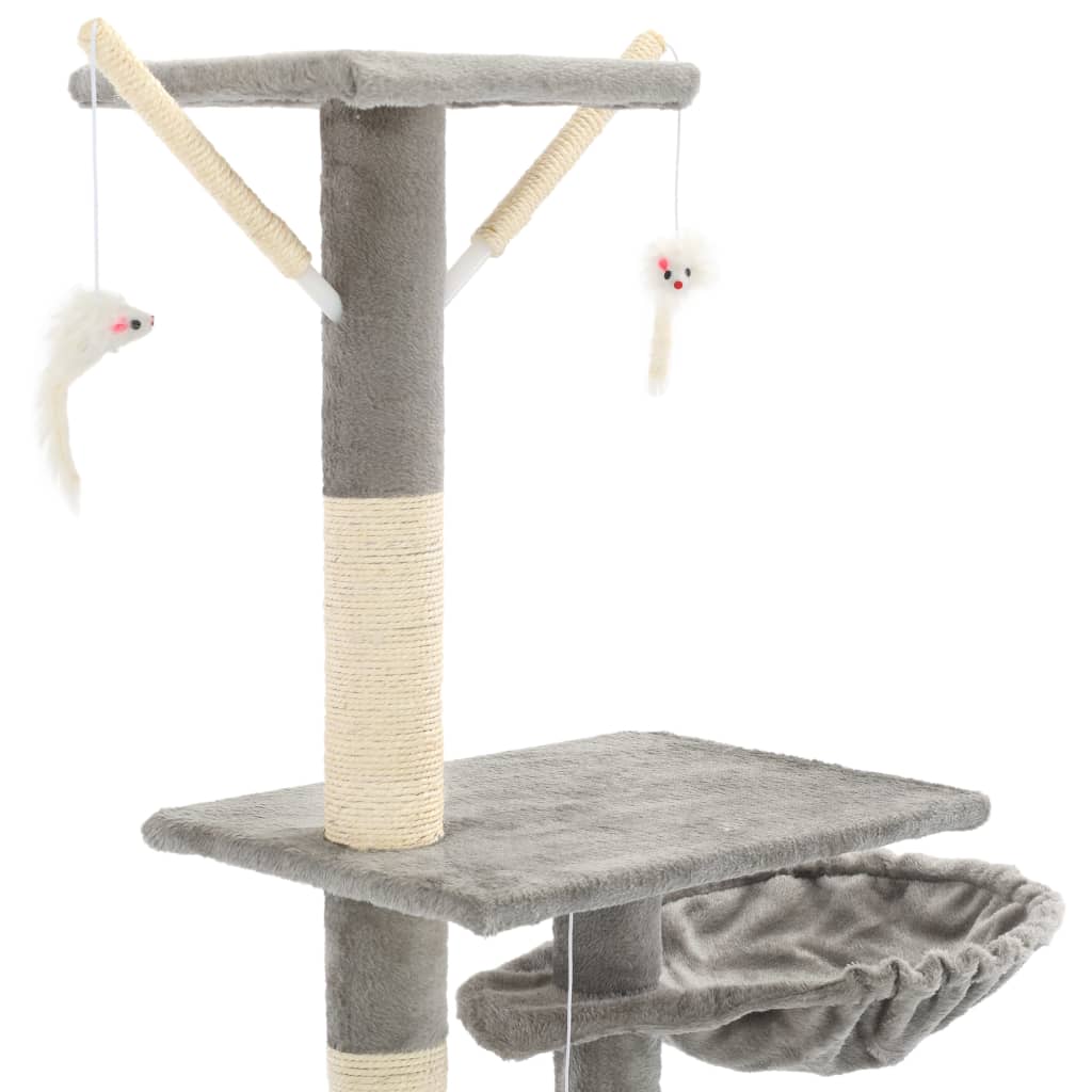 vidaXL Arbre à chat avec griffoirs en sisal 230-250 cm Gris