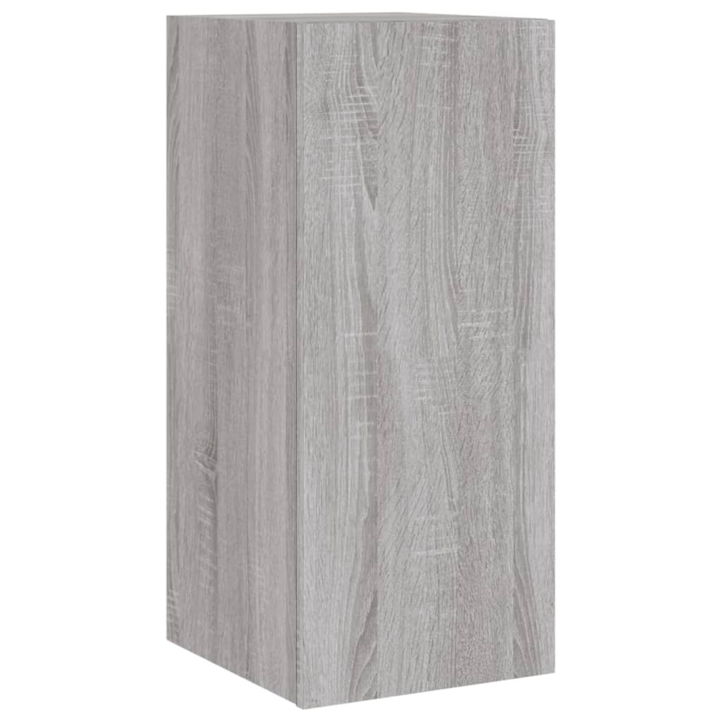 vidaXL Meubles TV muraux et lumières LED 2pcs sonoma gris 30,5x35x70cm