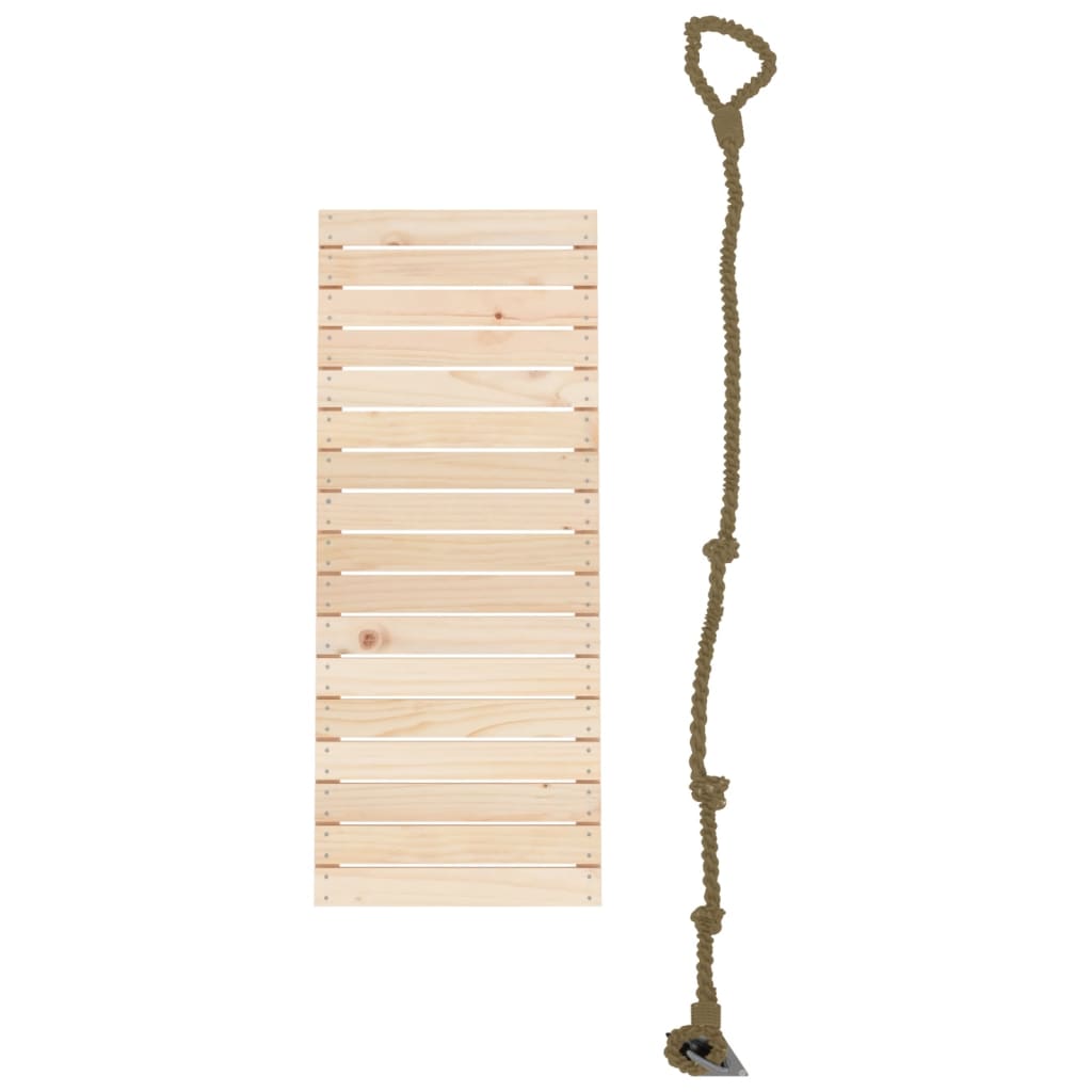 vidaXL Mur d'escalade avec corde 44,5x5x108 cm bois massif de pin