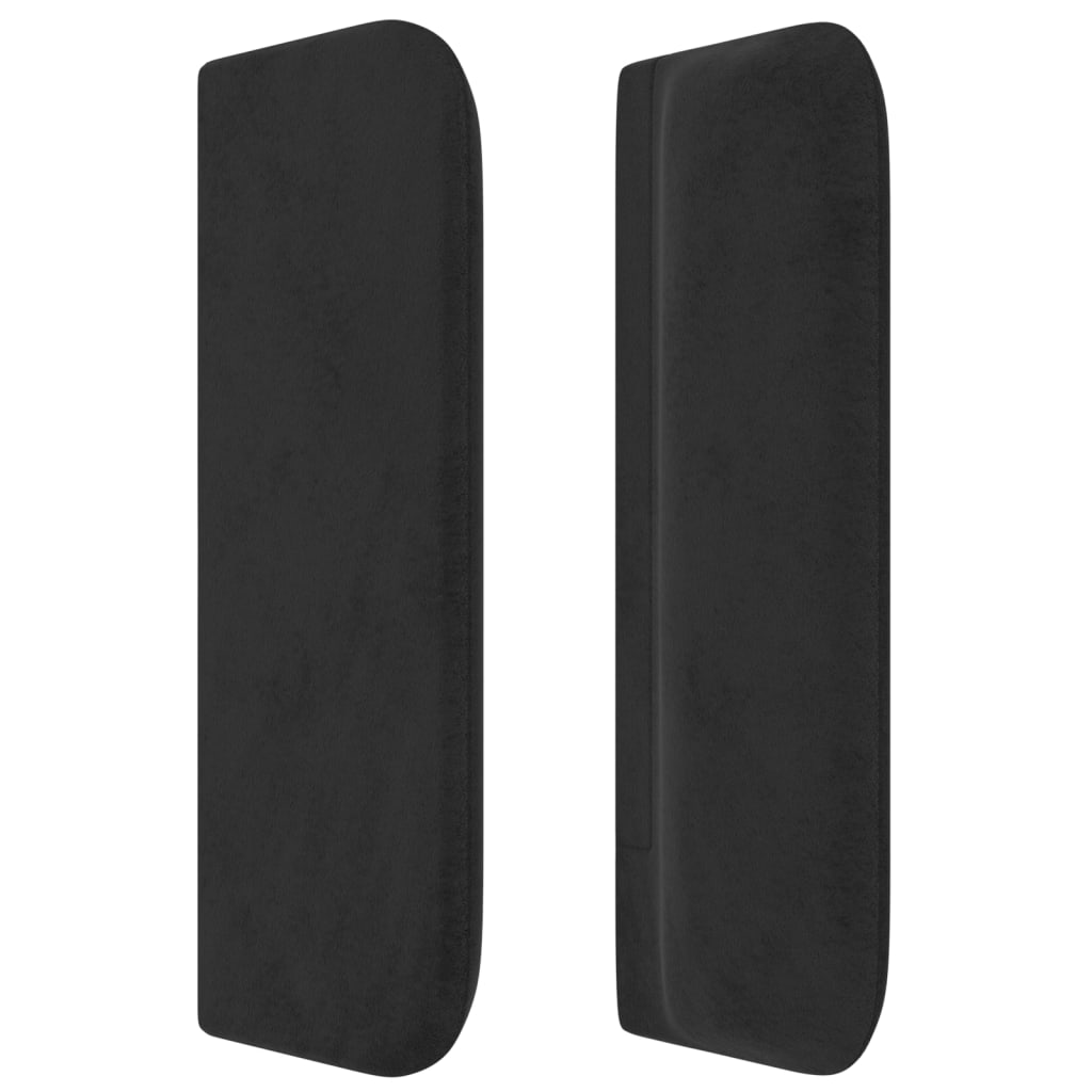 vidaXL Tête de lit avec oreilles Noir 203x16x78/88 cm Velours