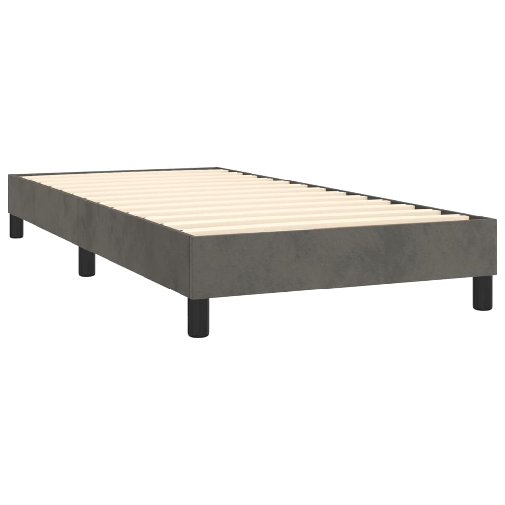 vidaXL Sommier à lattes de lit et matelas Gris foncé 80x200 cm Velours