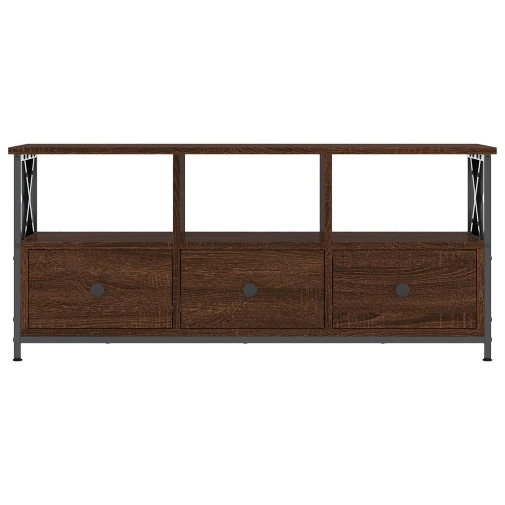 vidaXL Meuble TV chêne marron 102x33x45 cm bois d'ingénierie et fer