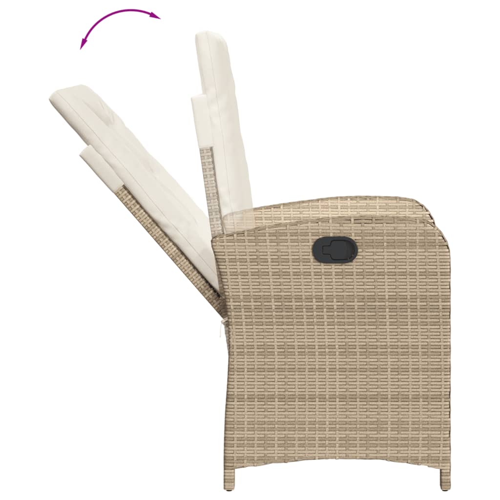 vidaXL Ensemble à manger de jardin avec coussins 5pcs Beige poly rotin