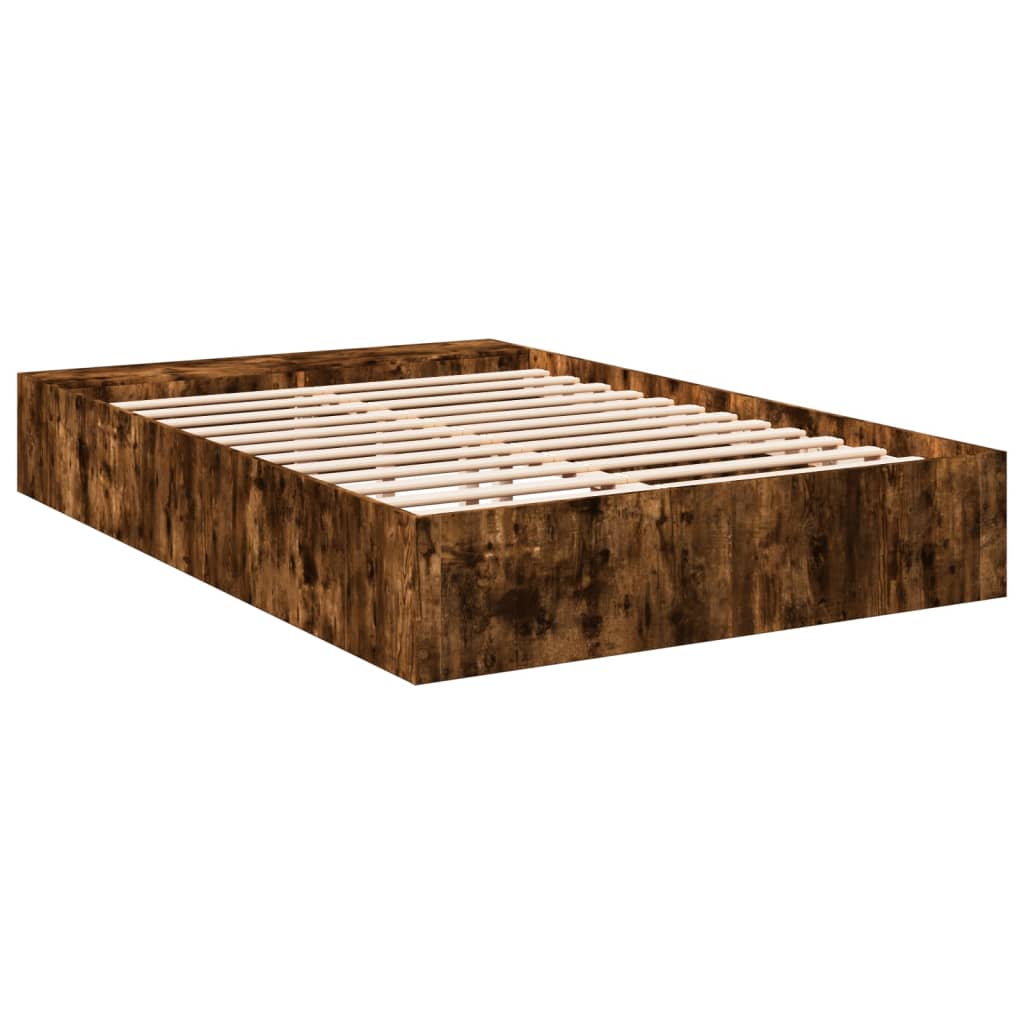 vidaXL Cadre de lit sans matelas chêne fumé 120x200 cm