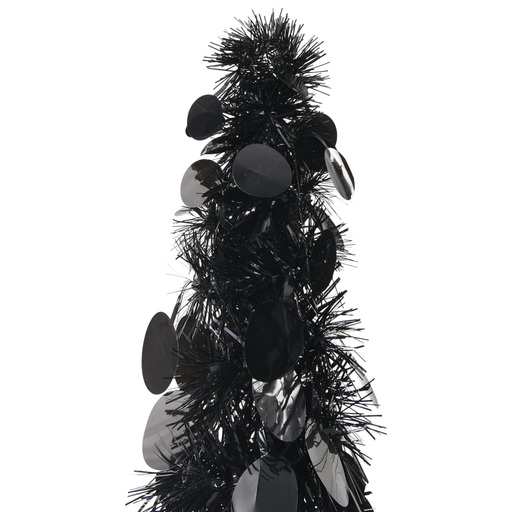vidaXL Sapin de Noël artificiel escamotable noir 180 cm PET