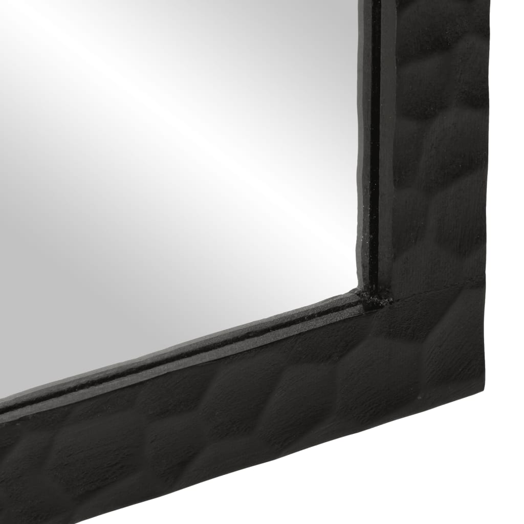 vidaXL Miroir de bain noir 50x70x2,5 cm bois manguier massif et verre