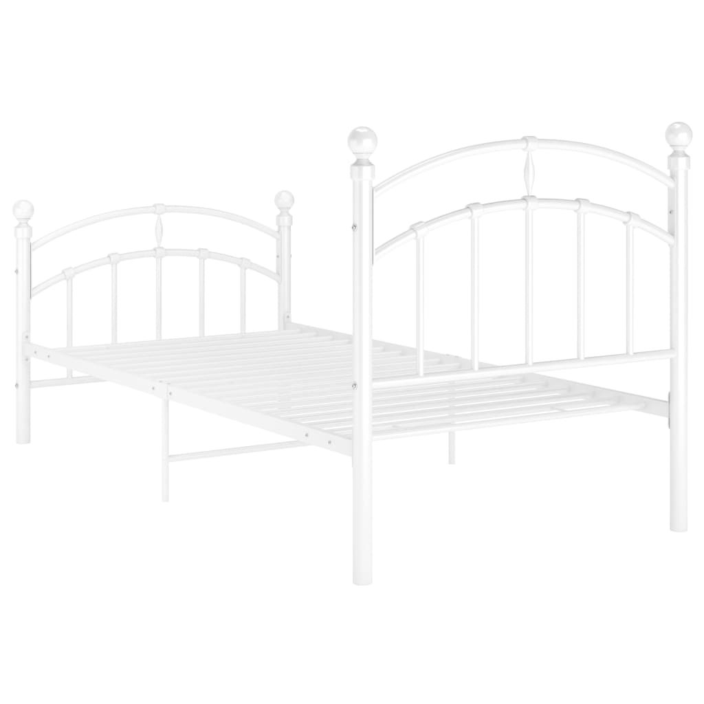 vidaXL Cadre de lit sans matelas blanc métal 90x200 cm