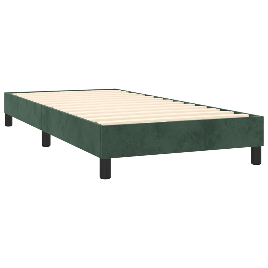 vidaXL Cadre de lit Vert foncé 90x190 cm Velours