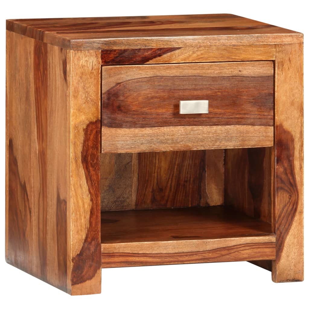 vidaXL Table de chevet avec 1 tiroir Bois massif de Sesham
