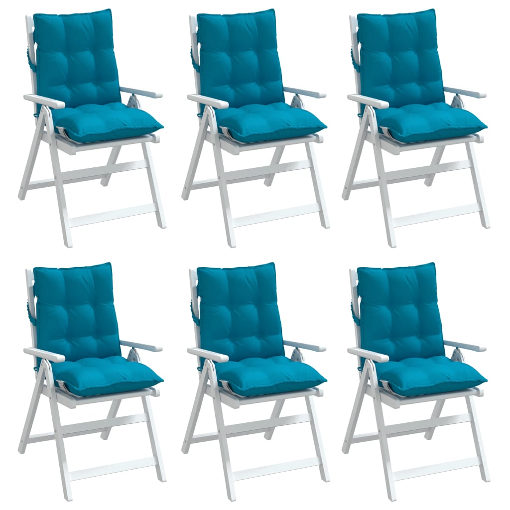 vidaXL Coussins de chaise à dossier bas lot de 6 bleu clair