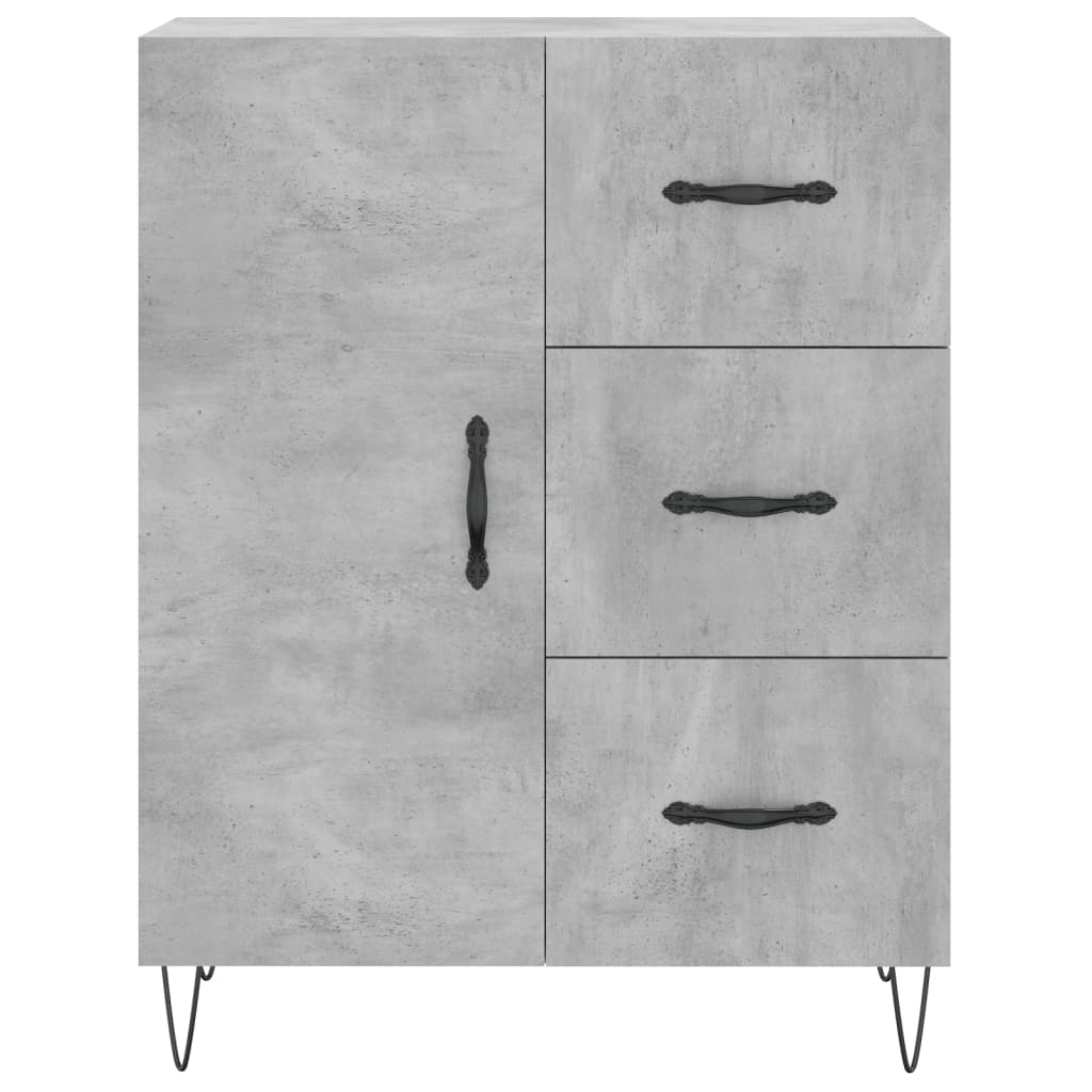 vidaXL Buffet gris béton 69,5x34x90 cm bois d'ingénierie