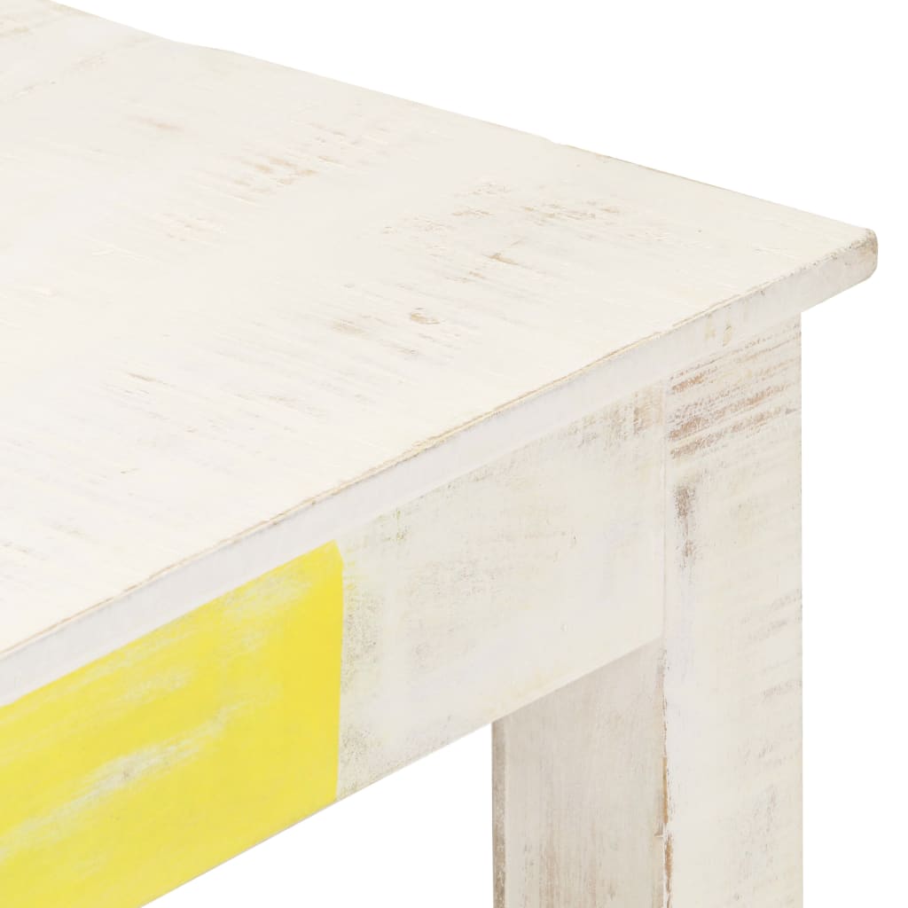 vidaXL Table basse Blanc 110x60x45 cm Bois de manguier massif