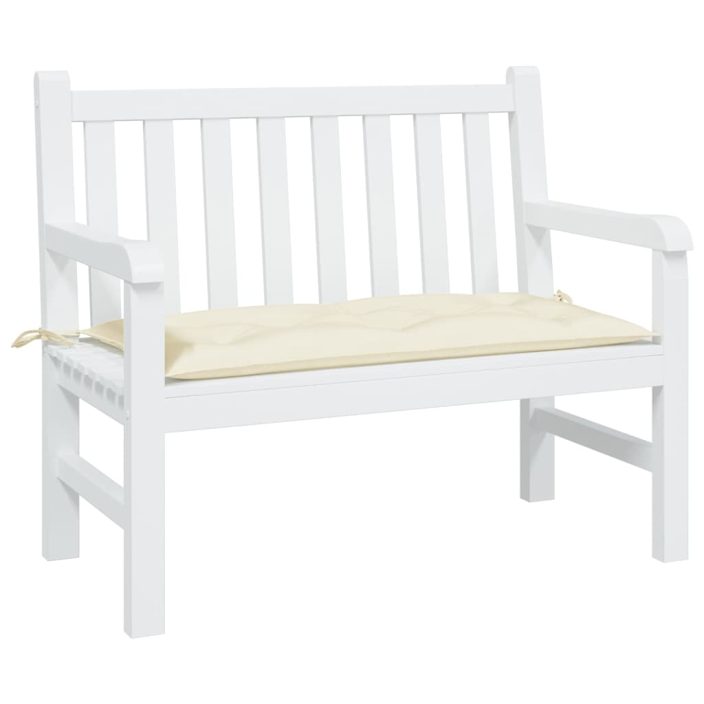 vidaXL Coussin de banc de jardin blanc crème 100x50x7 cm tissu oxford