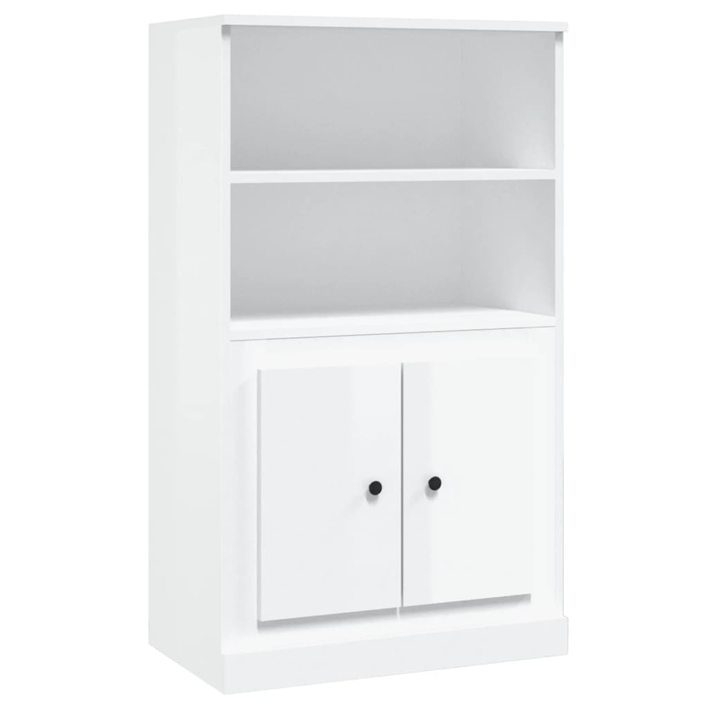 vidaXL Buffet haut blanc brillant 60x35,5x103,5 cm bois d'ingénierie