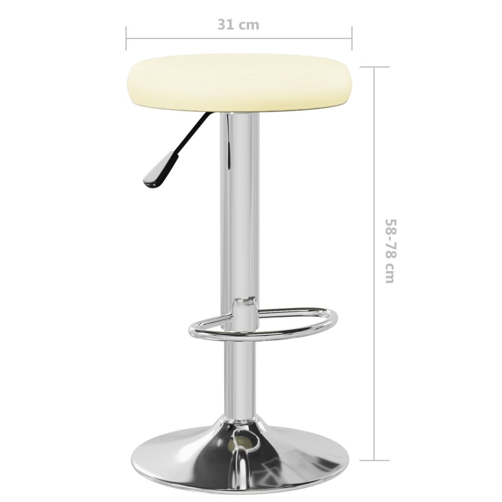 vidaXL Tabourets de bar lot de 2 crème similicuir