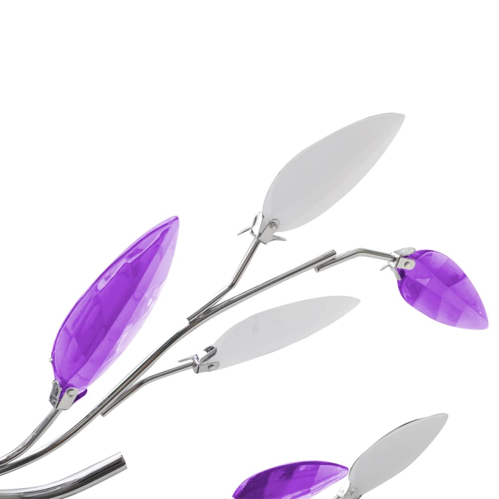 vidaXL Plafonnier avec bras en acrylique Violet et blanc 5ampoules E14